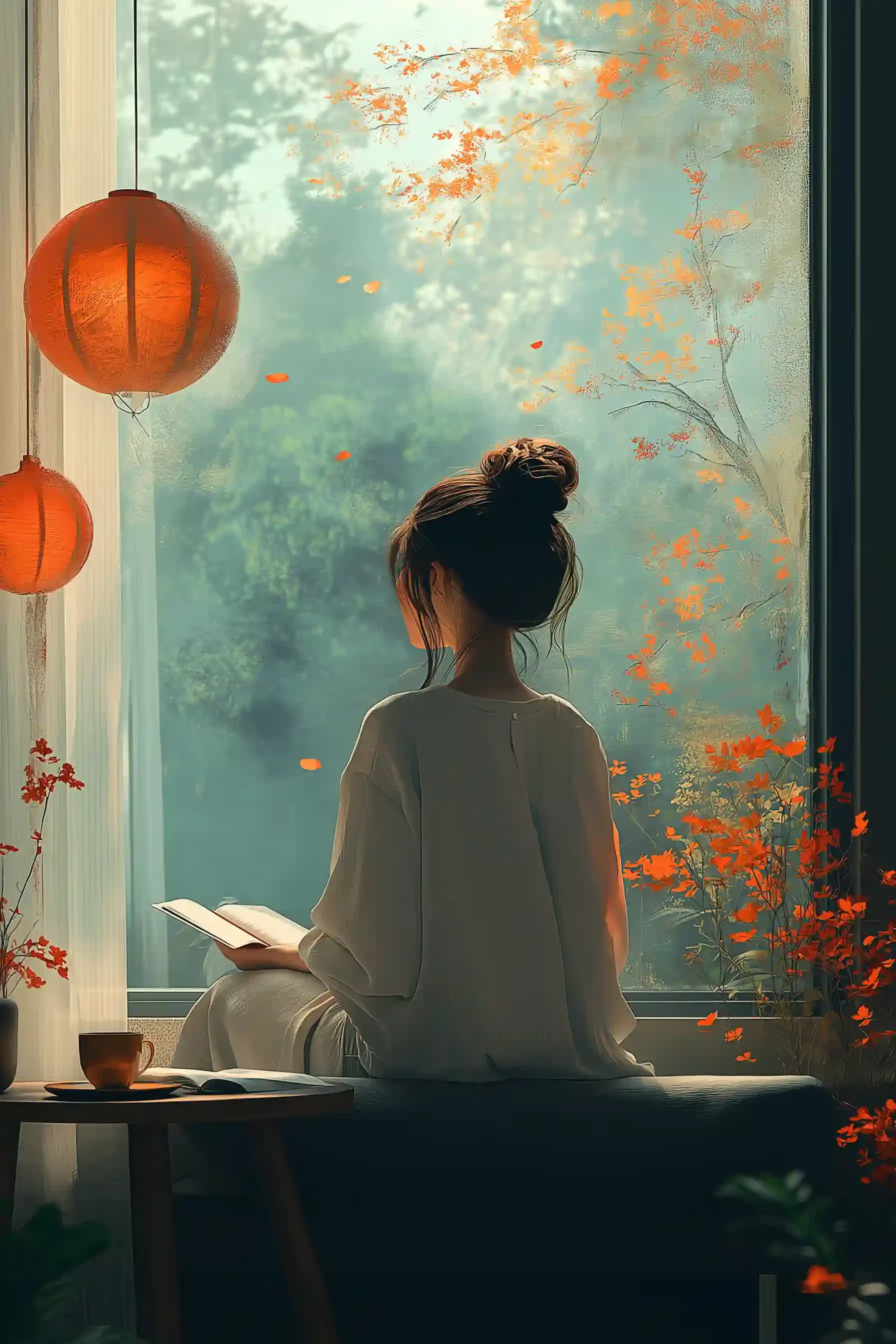 Wat ik leerde van mijn burn-out op jonge leeftijd 1 Vrouw leest bij het raam.